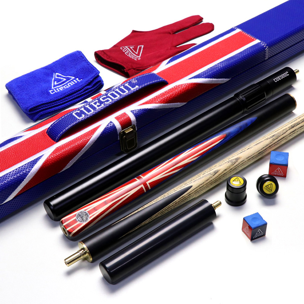 CUESOUL9.5mm,18oz 57 "3/4 Jointed Snooker Queue, Handgespleißt Mit 2 Verlängerungen, Verpackt Im Kunstler Queue-Etui